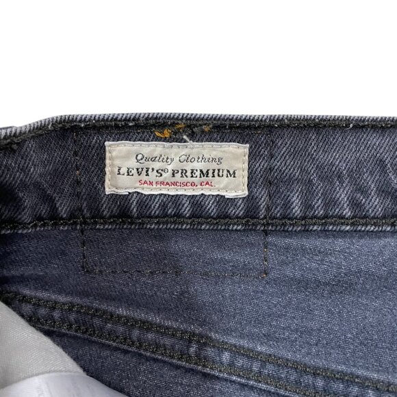 Levi's 501 Skinny Premium Jeans Women's Size 30x28 Gray Denim Button Fly Big E - Picture 3 of 8